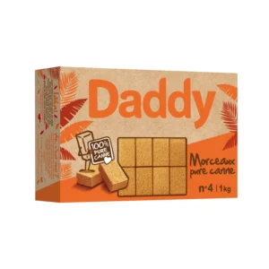 Rent rørbrunt sukker i biter DADDY 1kg