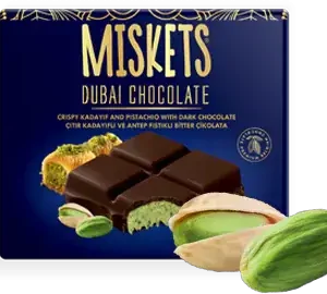 DUBAI MØRK SJOKOLADE med PISTASJ 100g