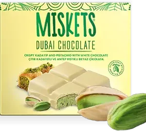 DUBAI HVIT SJOKOLADE med PISTASJ 100g